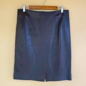 Talbots Genuine Leather Pencil Skirt. C
